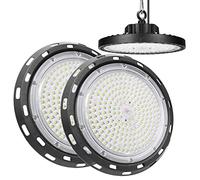 RIGIDON 2 Pack 150W UFO Led High Bay Light, 15000LM 6000K White Led Workshop Light, Industrial Pendant Ceiling Light for Garage Factory Warehouse Barn Gym, IP65 Waterproof Commercial Bay Lighting