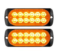 RIGIDON 2 Pack LED Emergency Strobe, 12 LED Amber Flashing Lights