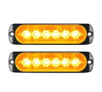 RIGIDON 2 Pack LED Emergency Strobe, 6 LED Amber Flashing Lights