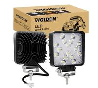 RIGIDON 2 Pcs 4 inch 48W Square Led Work Light, 3 Modes White Amber Spot Lights, 12V 24V Driving Led Pods for Car Off road Truck 4x4 SUV ATV Tractor Excavator Boat, 3000K 6000K Fog Lights, IP67