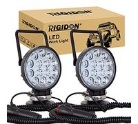 RIGIDON 2 Pcs Portable Magnetic Base Round Led Work Light, 4 inch 42W Flood Beam, 12V 24V Driving Lights Lamp for Car Off Road Truck 4x4 SUV ATV Tractors Excavator, 6000K White, Led Search Lights