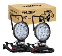 RIGIDON 2 Pcs Portable Magnetic Base Round Led Work Light, 4 inch 42W Spot Beam, 12V 24V Driving Lamp for Car Off road Truck 4x4 SUV ATV Tractors Excavator, 6000K White, Search Lights