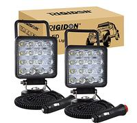 RIGIDON 2 Pcs Portable Magnetic Base Square Led Work Light, 4 inch 48W Spot Beam, 12V 24V Driving Lights Lamp for Car Off Road Truck 4x4 SUV ATV Tractors Excavator, 6000K White,Led Search Lights
