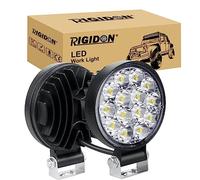 RIGIDON 2 Pcs Round Mini Ultr Thin Led Work Light, 3.2 inch 42W Spot Beam, 12V 24V Outdoor Driving Lights Lamp for Car Off road Boat Truck 4x4 SUV ATV Tractors Excavator, 6000K White, Fog Lamp