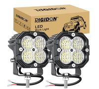 RIGIDON 2 Pcs Square Mini Led Work Light, 3 inch 30W Floodlight, 3000 lumen 12V 24V Outdoor Driving Lamp for Car Off road Boat Truck 4x4 SUV ATV Tractors Excavator Motorcycle, Fog Lamp, 6000K White