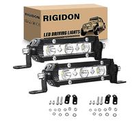 RIGIDON 2 x 13 cm 15 W auxiliary headlights, 12 V, 24 V, car headlight, off-road lighting, tractor, waterproof spot spotlight, LED work light bar for 4 x 4, SUV, UTV, ATV, truck, re