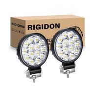 RIGIDON 2 x Mini LED Work Light, 3.2 Inch Slim 42W 4200LM Fog Light, Spot | IP67 Waterproof, 12V 24V, Round Driving Off Road Lamp for Motorcycle Truck 4X4 SUV ATV UTV Boat Pickup Car Tractor Excavator