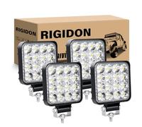 RIGIDON 2 x Mini LED Work Light, 3.3 Inch Slim 48W 4800LM Fog Light, Spot | IP67 Waterproof, 12V 24V, Square Driving Off Road Lamp for Motorcycle Truck 4X4 SUV ATV UTV Boat Pickup Car Tractor Excavator