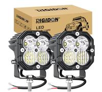 RIGIDON 2 x Square Mini Led Work Light, 3 inch 30W 3000LM, Flood Spot Combo Beam, 12V 24V Outdoor Fog Driving Lamp for Car Off road Boat Truck 4x4 SUV ATV Tractors Excavator Motorcycle, 6000K White