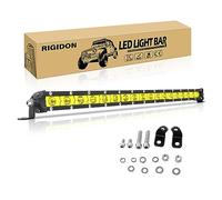 RIGIDON 20 Inch 90W Amber LED Light Bar, Slim Single Row Light Bar Spotlight Waterproof LED Work Light for Truck Boat Car ATV UTV SUV