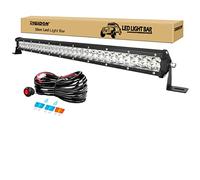RIGIDON 24 inch 180W Spot Led Light Bar, With 12V Wiring Harness Cable Kit, 3D Dual Row Fog Light for Car Off road Truck SUV ATV 4x4 Boat, Spot Beam, Waterproof Driving Lighting, 6000K White