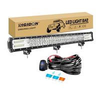 RIGIDON 28 inch 396W driving led work light bar with 12v wiring harness cable kit, Tri row fog lamp for Off road Truck SUV ATV 4x4 Boat, Flood Spot Combo Beam, Waterproof Driving Lamp, 6000K White
