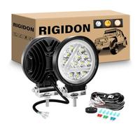 RIGIDON 2PCS 36W LED Fog Lights with Wire Harness,4Inch White Amber Combo Spot LED Work Light Driving Off-Road for Truck Boat Pickup ATV UTV 4X4WD