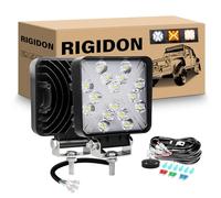 RIGIDON 2PCS 48W LED Fog Lights with Wire Harness,4Inch White Amber Combo Spot LED Work Light Driving Off-Road for Truck Boat Pickup ATV UTV 4X4WD