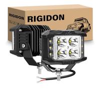 RIGIDON 2PCS 4Inch 10CM 35W Spot Flood Fog Light, Three-sided LED Work Light, 6000K White 12V 24V Offroad Lamp for Truck ATV SUV UTV Boat 4x4 Car Roof Luggage Rack, Bumper, Hood