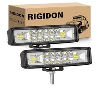 RIGIDON 2Pcs 6 Inch LED Light Bar, 24W 12V 24V LED Work Light, Spot+Flood