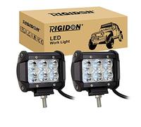 RIGIDON 2Pcs Led Work Light Bar, 4 inch 18W Spot Beam, 12V 24V Driving Lights Lamp for Car Off road Boat Truck 4x4 SUV ATV Tractors Excavator, 6000K White