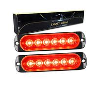 RIGIDON 2x 4.3 inch safety emergency flashing lights, 6 leds red