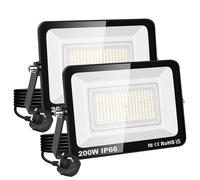 RIGIDON 2X Outdoor Flood led Work Light 200W 20000lm floodlight Warm White