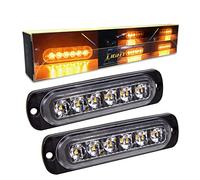 RIGIDON 2X Safety Emergency 6 led Amber Strobe Hazard Warning Light 12V 24V