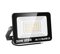 RIGIDON 30W LED Flood Light Outdoor 3000LM Super Bright Outdoor Lights 4000K Daylight Warm White IP66 Waterproof Security Lights for Garden, Garage, Yard, Sports Ground, Patio (Warm White, 30W)