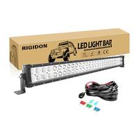 RIGIDON 32 Inch 180W Light Bar with Wire Harness, Double Row Flood Spot Combo 18000LM LED Light Bar Waterproof Driving Boat Off Road LED Work Light for Truck SUV ATV UTV