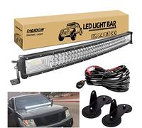 RIGIDON 32 inch 405W led Light bar with Magnetic Bracket 12V Harness kit | curved, Tri row, For Car Off road Truck SUV ATV UTE Pickup 4x4 Boat, Flood Spot Combo, Waterproof, 6000K White, Driving, fog