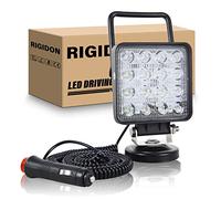 RIGIDON 4 Inch 48W LED Work Light with Magnet Base Square Waterproof Spot Light 12V 24V Offroad Lighting LED Fog Lights for Car SUV ATV Tractor Boat Truck 4x4 Camping