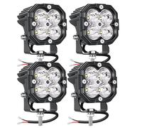 RIGIDON 4 Pcs Square Mini Led Work Light, 3 inch 30W Spotlight, 3000 lumen 12V 24V Outdoor Driving Lamp for Car Off road Boat Truck 4x4 SUV ATV Tractors Excavator Motorcycle, Fog Lamp, 6000K White