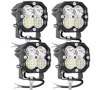 RIGIDON 4 x Square Mini Led Work Light, 3 inch 30W 3000LM, Flood Spot Combo Beam, 12V 24V Outdoor Fog Driving Lamp for Car Off road Boat Truck 4x4 SUV ATV Tractors Excavator Motorcycle, 6000K White
