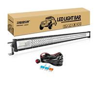 RIGIDON 42 inch 540W Straight Led Light Bar with 12V Wiring Harness Cable Kit, 7D Tri Row Driving Fog Lamp for Car Off Road Truck SUV UTE ATV 4x4, Flood Spot Combo Beam, Waterproof, 6000K White