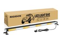 RIGIDON 49Inch 102 LED Rooftop Emergency Strobe Lights Bar, Double Side Flashing Safety Warning Beacon Light with Magnetic Base for Snow Plow, Trucks, Construction Vehicles(Amber/White)
