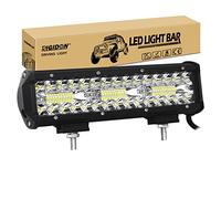 RIGIDON 8D Led Work Light Bar, 9 inch 180W 12V 24V 7D Tri Row Fog Light for Car Off road Truck SUV ATV 4x4 Boat, Flood Spot Combo Beam, Waterproof Outdoor Driving Lighting, 6000K White