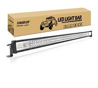 RIGIDON Car Led Light Bar Straight 52 inch 675W, 7D Tri Row 12V 24V for Car Off Road Truck SUV UTE ATV 4x4, Flood Spot Combo Beam, Waterproof Driving Work Lamp, 6000K White