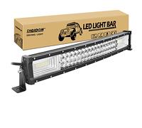 RIGIDON Curved Thin Slim Led Light Bar 22 inch 270W, 7D Tri Row 12V 24V Fog Light for Car Off Road Truck SUV UTE ATV 4x4, Flood Spot Combo Beam, Waterproof Driving Work Lamp, 6000K White Lighting