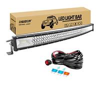 RIGIDON Curved Thin Slim Led Light Bar 42 inch 540W With 12V Wiring Harness Cable Kit, Fog Light for Car Off road Truck ATV 4x4, Flood Spot Combo Beam, Waterproof Driving Work Lamp, 6000K White