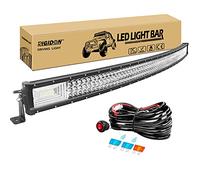 RIGIDON Curved Thin Slim Led Light Bar 52 inch 675W With 12V Wiring Harness Cable Kit, Fog Light for Car Off road Truck ATV 4x4, Flood Spot Combo Beam, Waterproof Driving Work Lamp, 6000K White