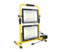 RIGIDON Portable led Work Light 2X 150W 30000lm 175V to 265V Job site Light | 5m length wire, 6000K white, flexible folding stand, for home workshop garage garden security outdoor, IP66 waterproof, flood