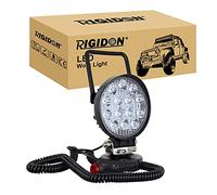 RIGIDON Portable Magnetic Base Round Led Work Light, 4 inch 42W Spot Beam, 12V 24V Driving Lights Lamp for Car Off Road Truck 4x4 SUV ATV Tractors Excavator, 6000K White,Led Search Lights