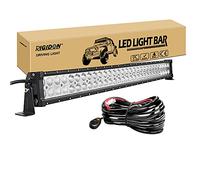 RIGIDON Straight 32 inch 180W Car Led Light Bar, With 12V Wiring Harness Cable Kit for Car Off road Truck SUV ATV 4x4, Flood Spot Combo Beam, Waterproof Driving Work Lamp Fog Lights, 6000K White