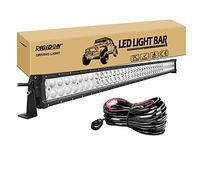 RIGIDON Straight 42 inch 240W Car Led Light Bar, With 12V Wiring Harness Cable Kit for Car Off road Truck SUV ATV 4x4, Flood Spot Combo Beam, Waterproof Driving Work Lamp Fog Lights, 6000K White