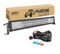 RIGIDON Straight Thin Slim Led Light Bar 22 inch 270W with 12V Wiring Harness Cable Kit, Fog Light for Car Off Road Truck ATV 4x4, Flood Spot Combo Beam, Waterproof Driving Work Lamp, 6000K White