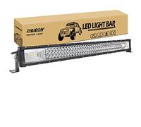 RIGIDON Straight Thin Slim Led Light Bar 32 inch 405W, 7D Tri row 12V 24V Fog Light for Car Off road Truck SUV UTE ATV 4x4, Flood Spot Combo Beam, Waterproof Driving Work Lamp, 6000K White