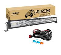 RIGIDON Straight Thin Slim Led Light Bar 32 inch 405W With 12V Wiring Harness Cable Kit, Fog Light for Car Off road Truck ATV 4x4, Flood Spot Combo Beam, Waterproof Driving Work Lamp, 6000K White