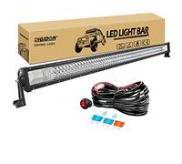 RIGIDON Straight Thin Slim Led Light Bar 50 inch 648W with 12V Wiring Harness Cable Kit, Fog Light for Car Off Road Truck ATV 4x4, Flood Spot Combo Beam, Waterproof Driving Work Lamp, 6000K White