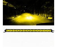 RIGIDON Yellow Amber Car Led Light Bar, 25 inch 120W Flood Spot Combo Beam Single Row Supper Slim Led Lights, 12V 24V for Off road Truck SUV UTE ATV 4x4, Driving Work Lamp, 3000K White Fog Lamp