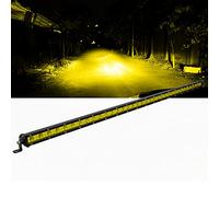 RIGIDON Yellow Amber Car Led Light Bar, 38 inch 180W Flood Spot Combo Beam Single Row Supper Slim Led Lights, 12V 24V for Off road Truck SUV UTE ATV 4x4, Driving Work Lamp, 3000K White Fog Lamp