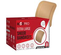 RIGO PRO Clear Extra Large Bandages 50 Pack Hypoallergenic 3" x 4" Full Edge Sterile Comfortable Protection All Day Breathable Wound Cover