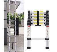 Rigogo 3.2 m Telescopic Stainless Steel Non-Slip Ladder with 11 Rungs, 150 kg Load Capacity