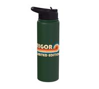 Rigor Retro 70s 80s Sunset Stripe Stainless Steel Insulated Water Bottle